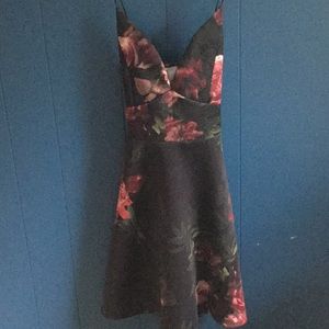 Black floral spaghetti strap dress